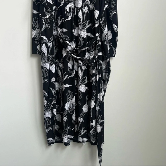 New Lane Bryant Polo Wrap Spring Lily Midi Dress 7X Matte Jersey Long Sleeve - Picture 12 of 15